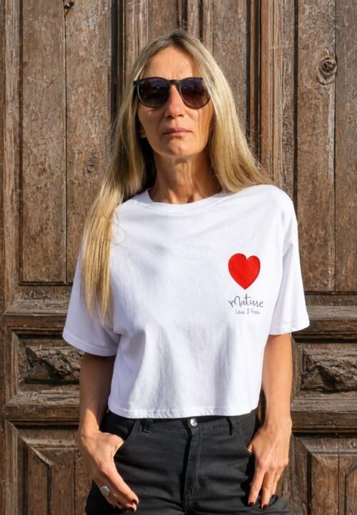 Remera Manga Corta Corazon Colorado