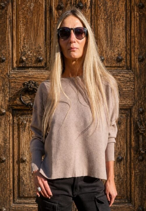 Sweater Beige Cuello Redondo