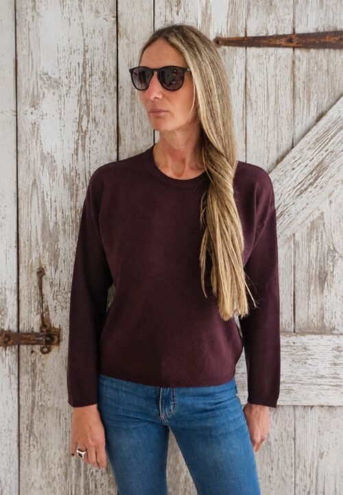 Sweater Chocolate Oscuro Cuello Redondo